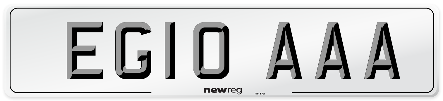 EG10 AAA Number Plate from New Reg
